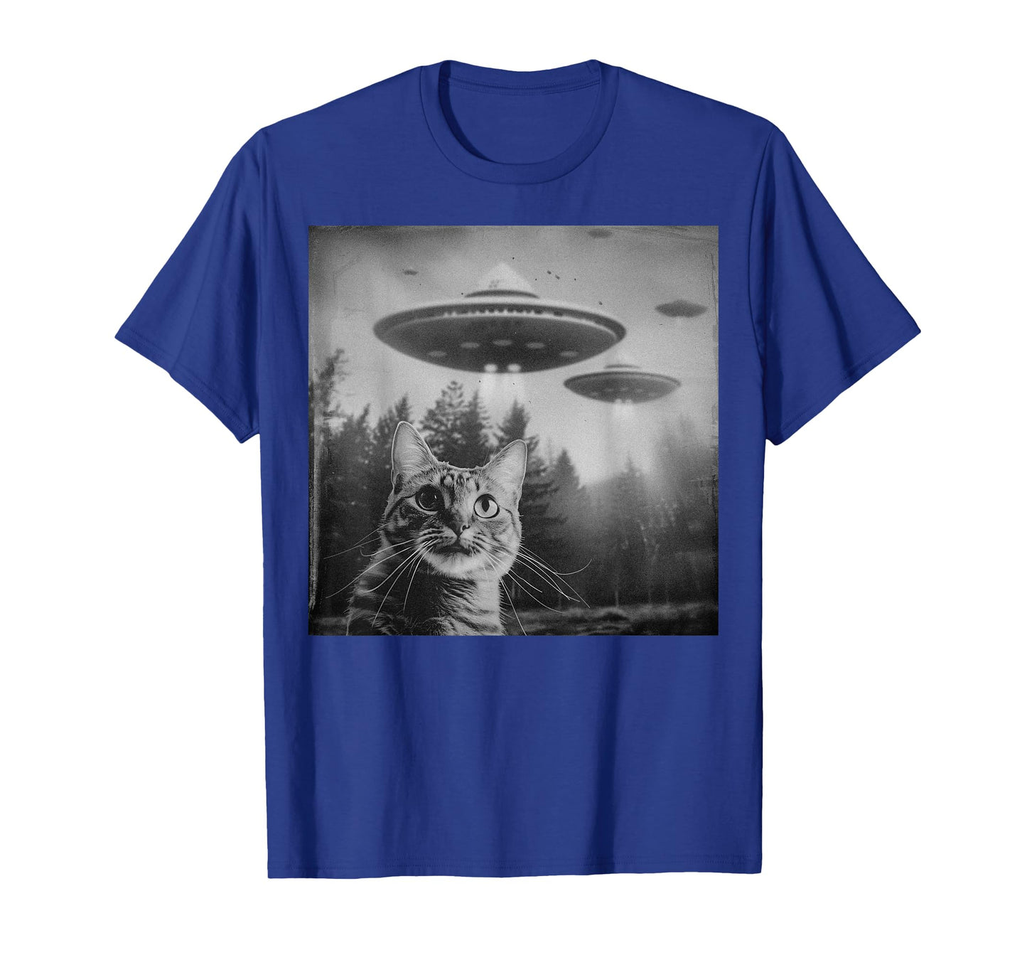 Funny Cat UFO Alien Weirdcore Aesthetic Artwork T-Shirt