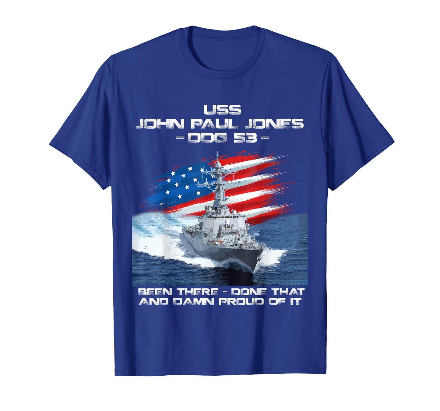USS John Paul Jones DDG-53 Destroyer Ship USA Flag Veteran T-Shirt