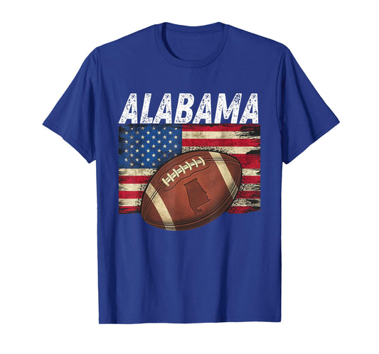Patriotic USA Flag Alabama Football Season Party Funny T-Shirt