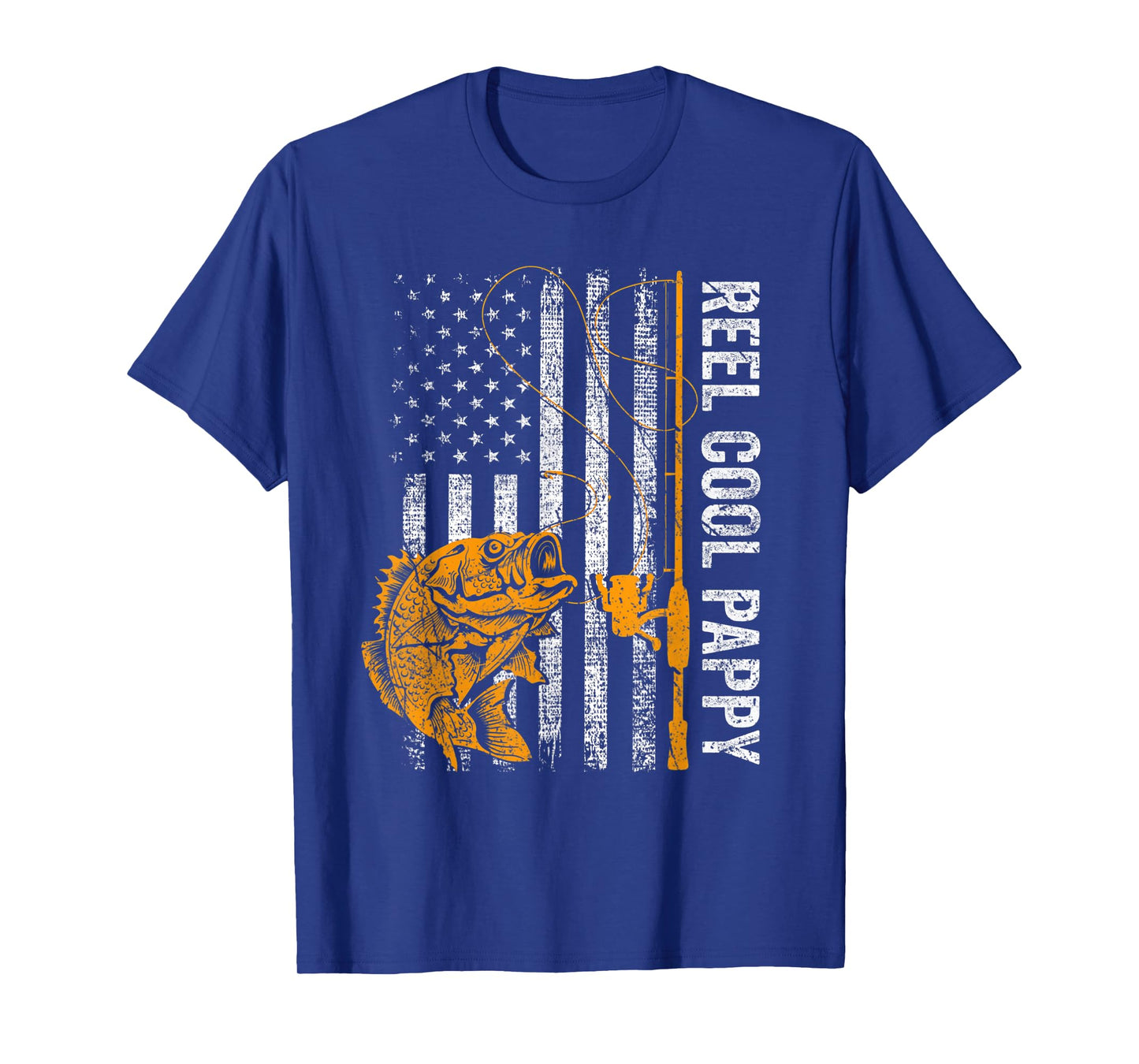 Reel Cool Pappy American Flag Fishing Fathers Day Men T-Shirt