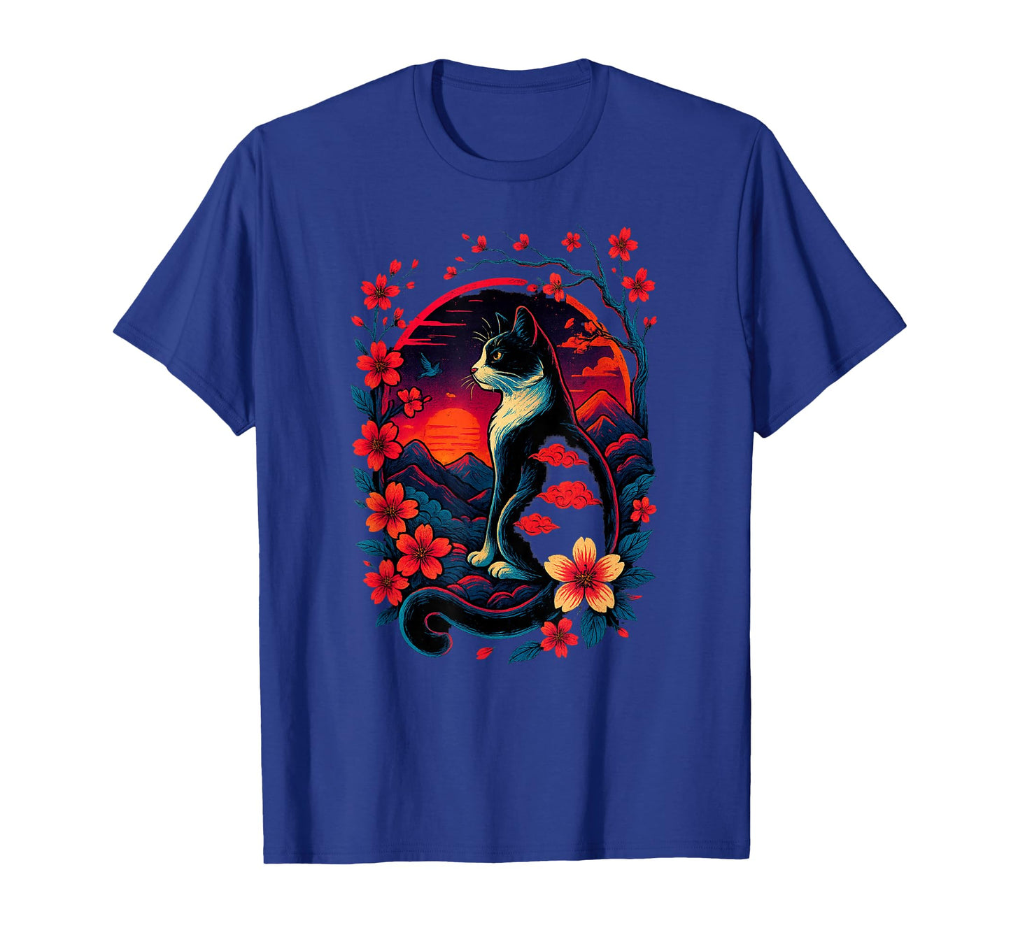 Kawaii Cat Anime Japanese Retro Men Women Kids Funny Cat T-Shirt