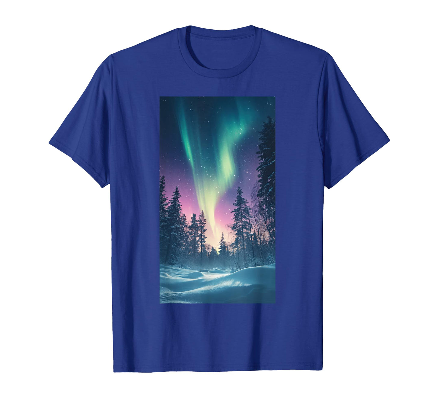 Northern Lights Snowy Forest Aurora borealis T-Shirt