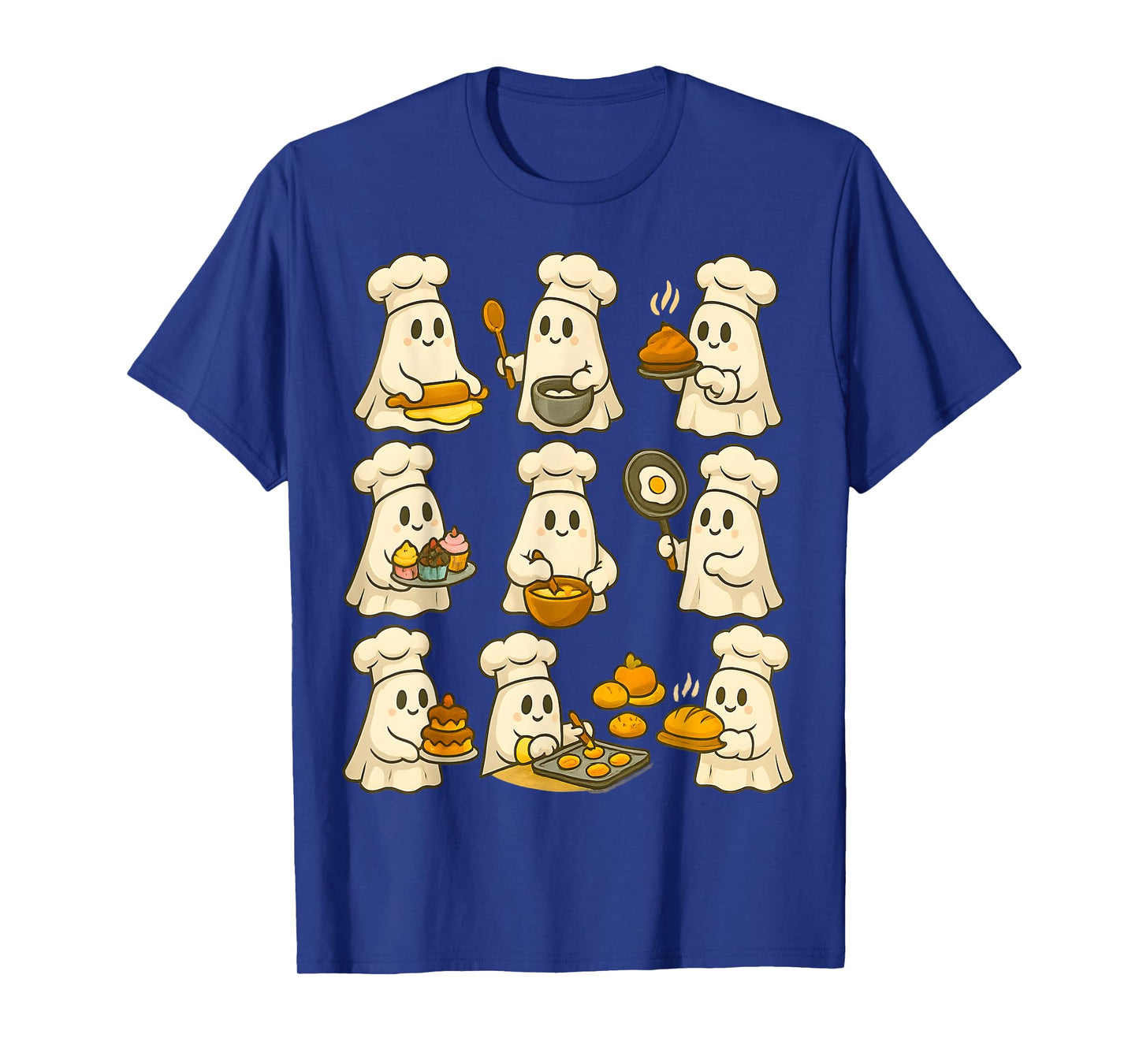 Cute Ghost Baker Halloween Baking for Pastry & Food Lovers T-Shirt