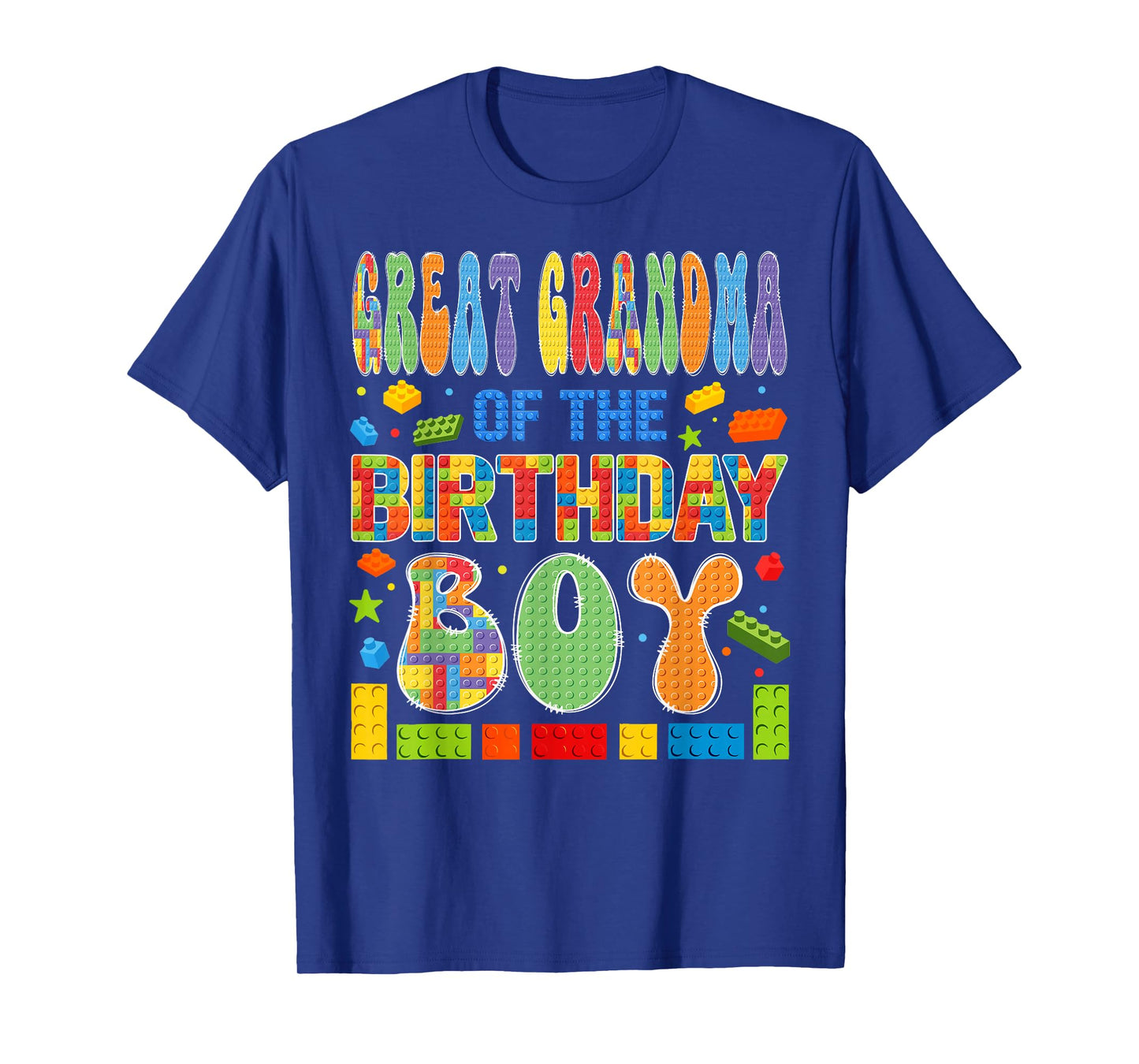 Great Grandma Of The Birthday Boy Building Block Birthday T-Shirt