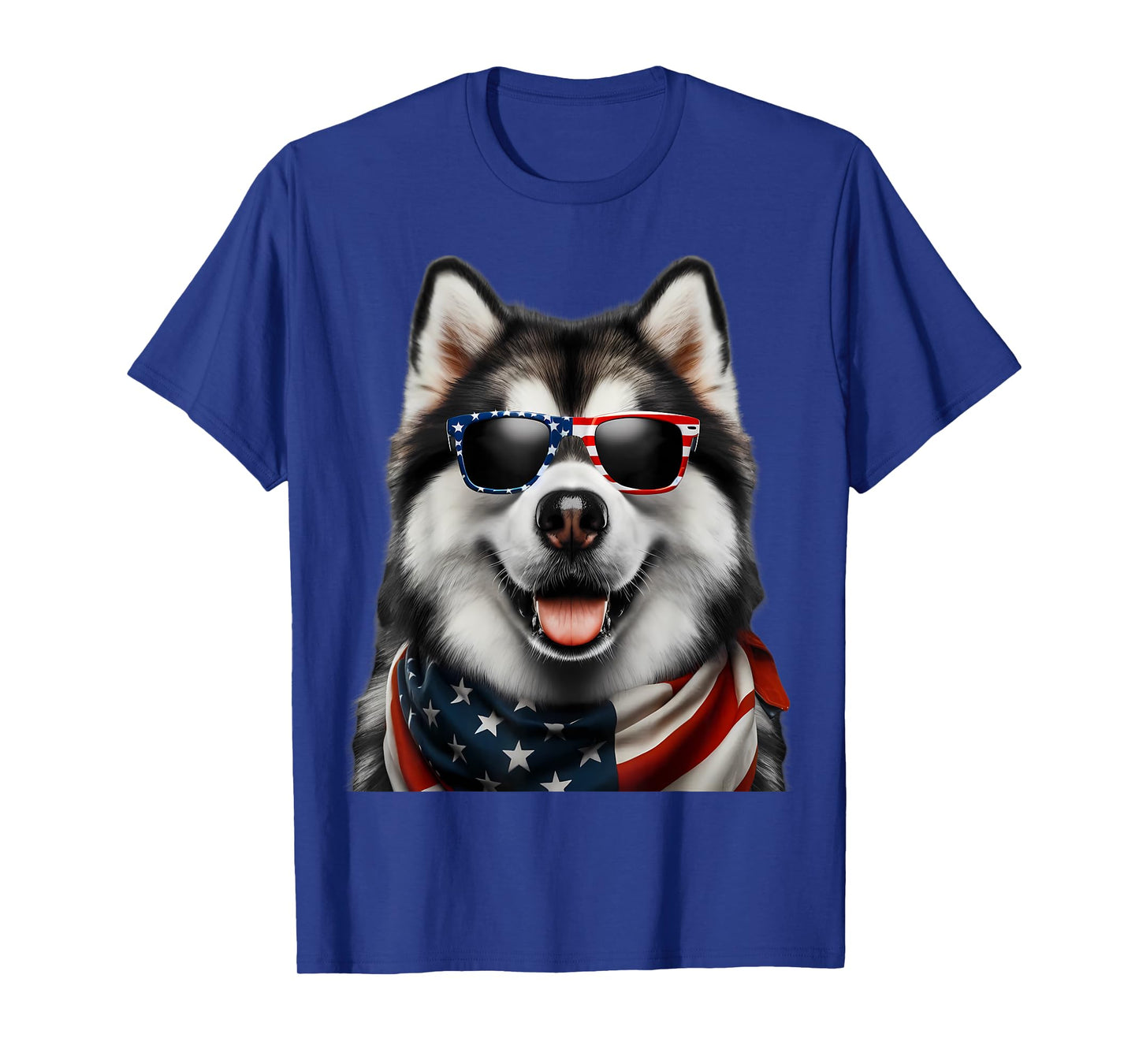 Alaskan Malamute Dog 4th Of July American Incependence Day T-Shirt for Men Women Kids