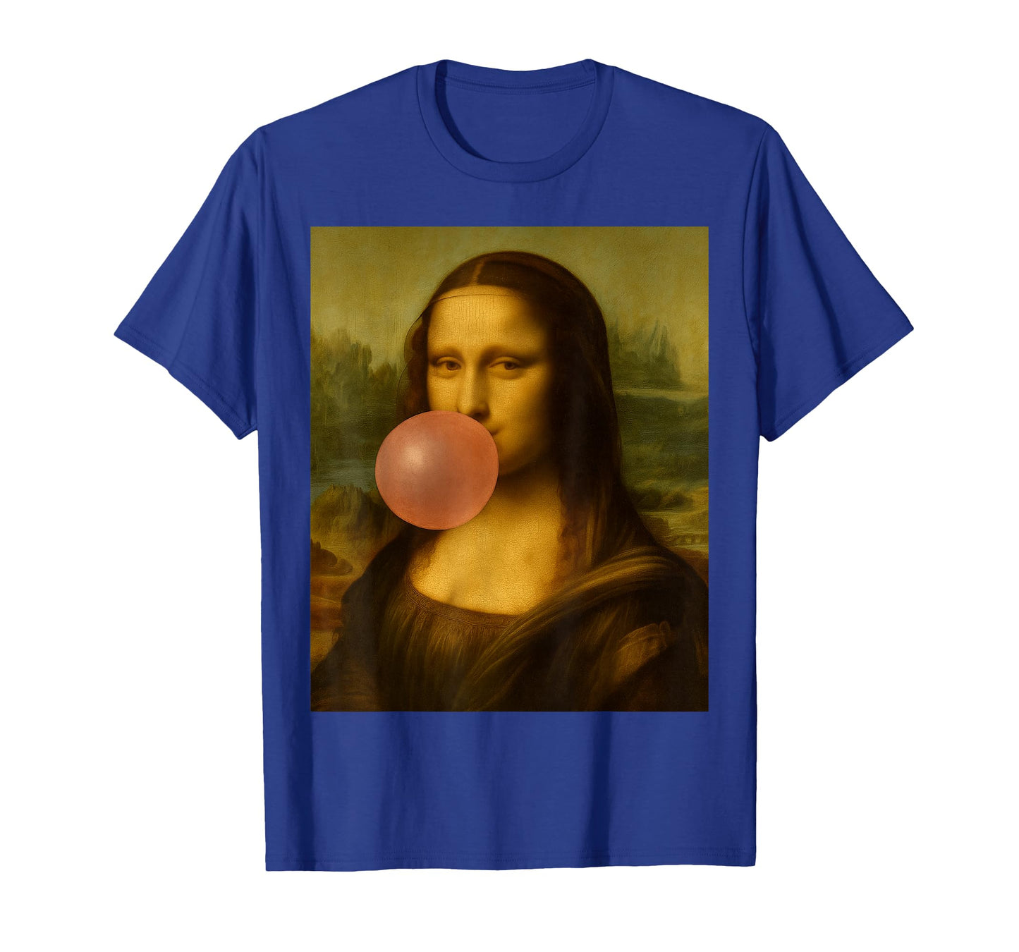Funny Vintage Design Mona Lisa Blowing Bubble Gum T-Shirt