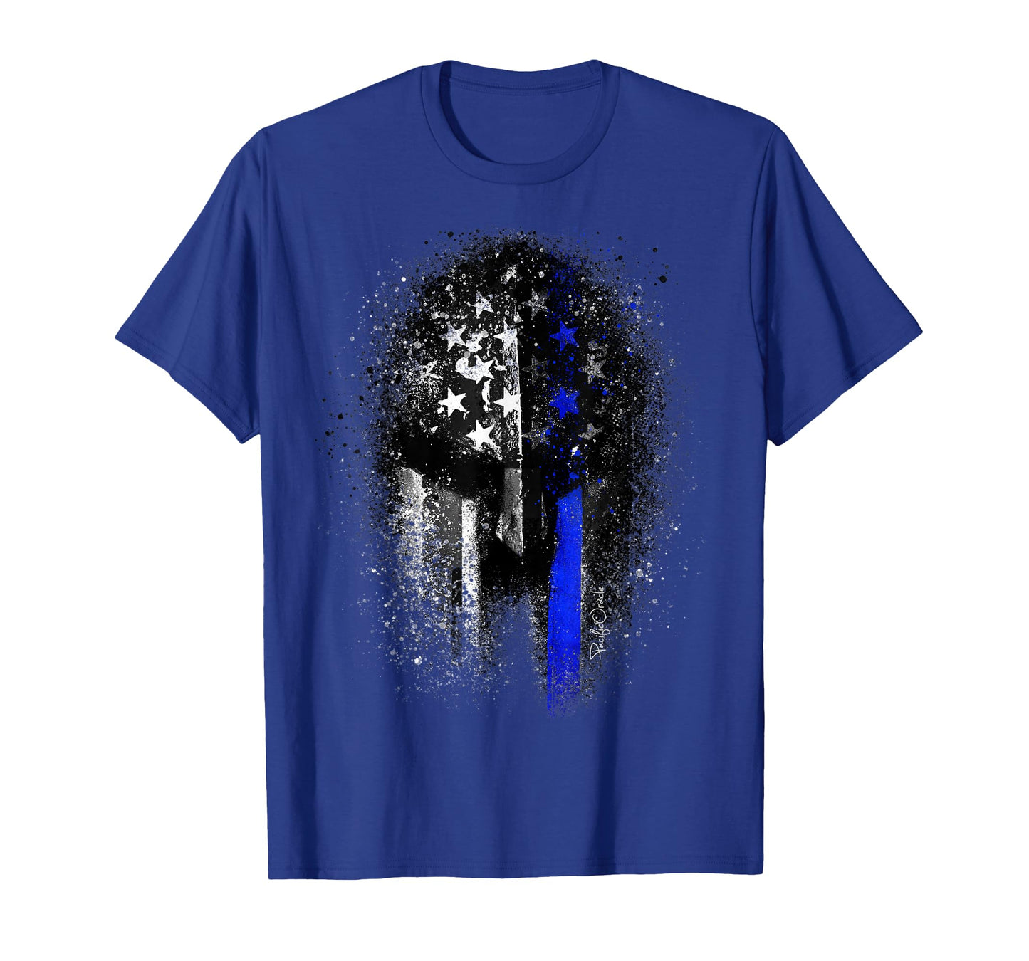Epic Patriotic Spartan Flag Police Support Thin Blue Line T-Shirt
