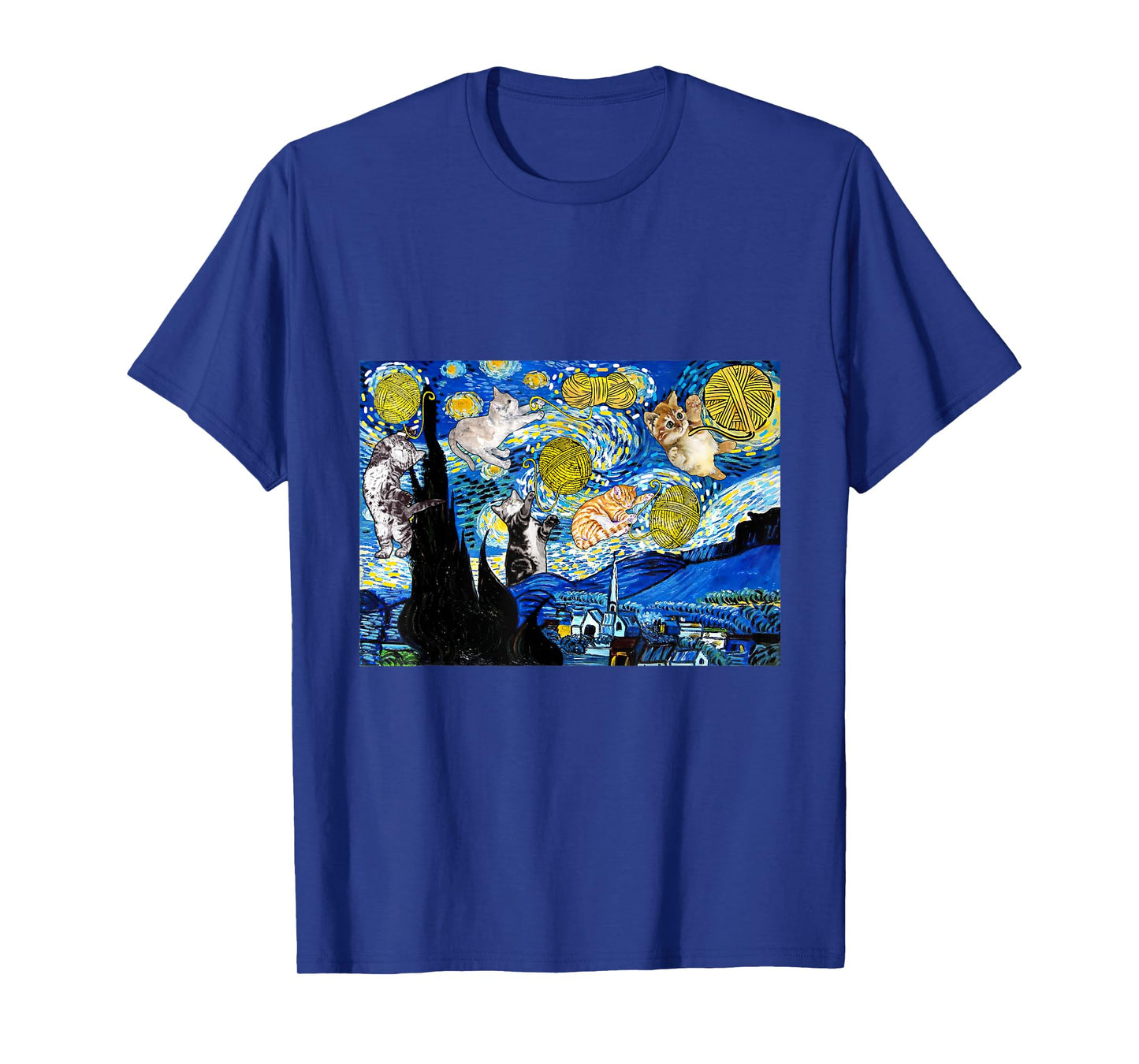 Cat Graphic, Starry Night Cat, Van Gogh Cat, Cat Lover T-Shirt
