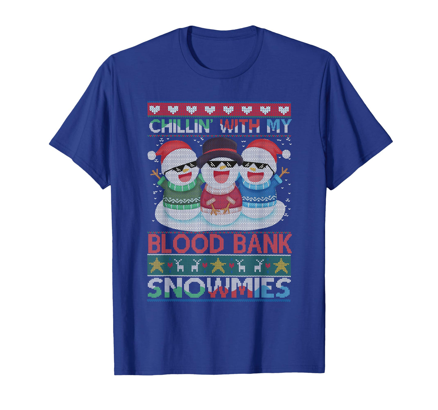 Chillin' with my Blood Bank Snowmies Medical Lab Christmas T-Shirt