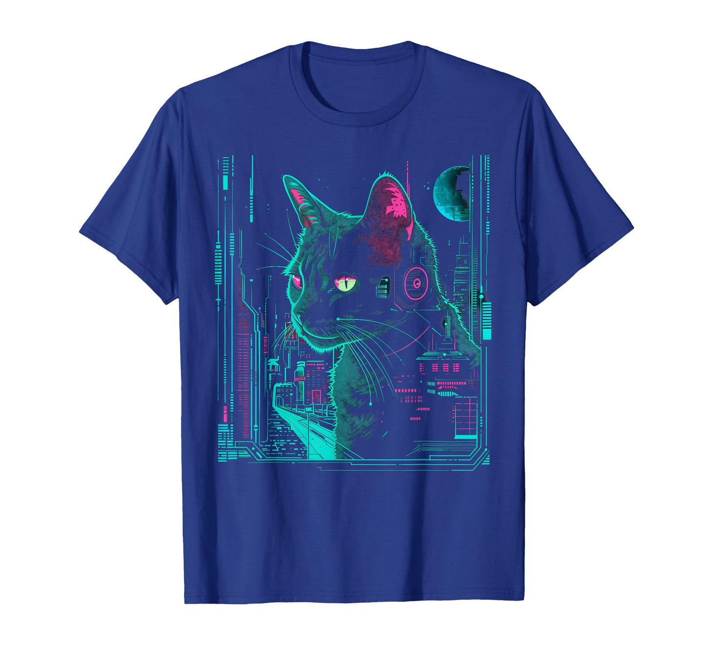 Cyberpunk Cat with cybernetic enhancements T-Shirt