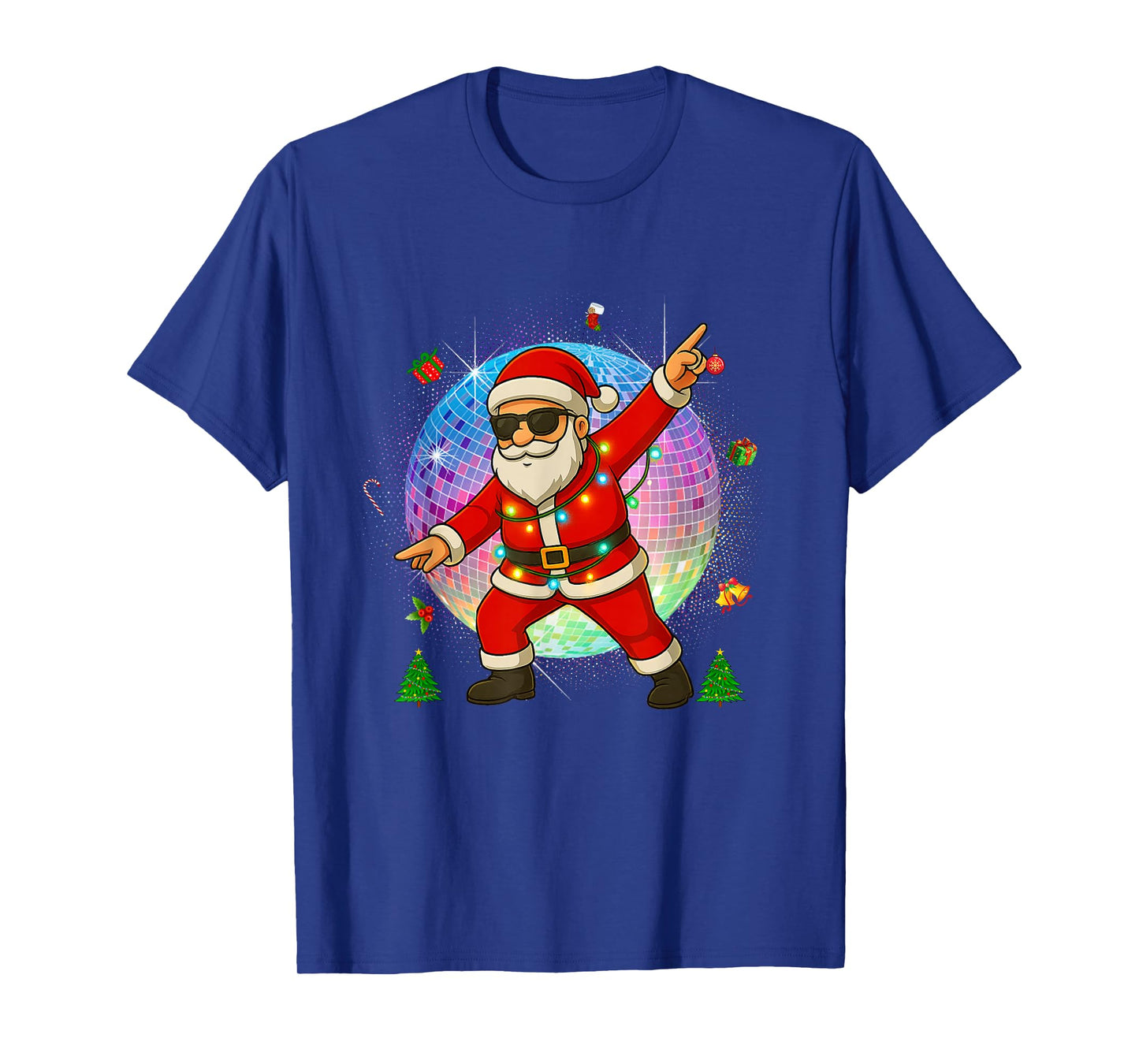 Funny Disco Santa Xmas Lights Girls Boys Kids Christmas T-Shirt