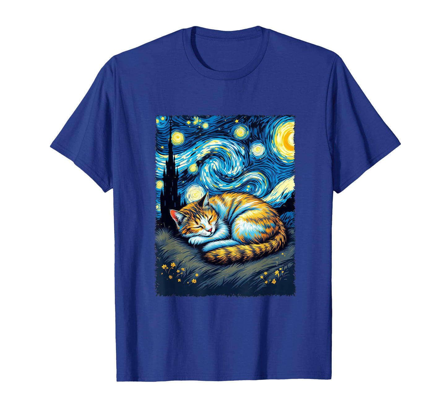 Sleeping Cat Starry Night for Cat Lover T-Shirt