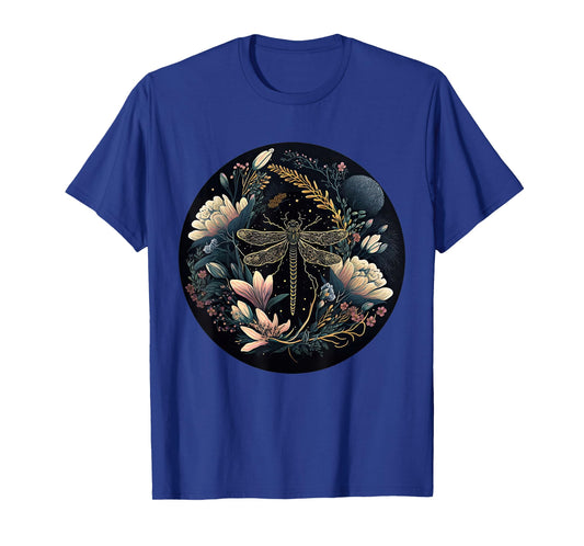 Cute Cottagecore Floral Dragonfly Aesthetic Girls Graphic T-Shirt