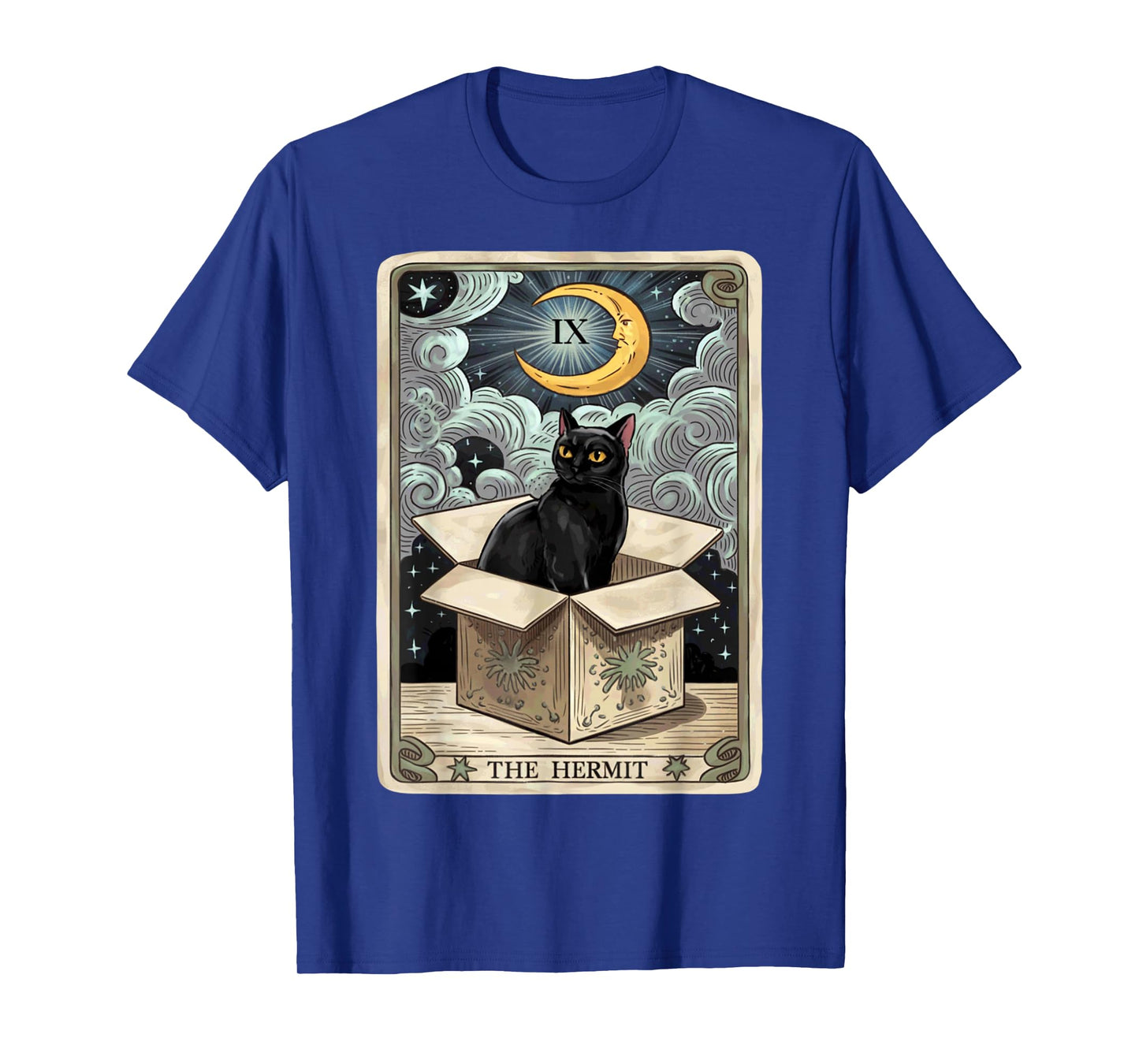 The Hermit Tarot Card Cat In Box Mystic Funny Cat Esoteric T-Shirt