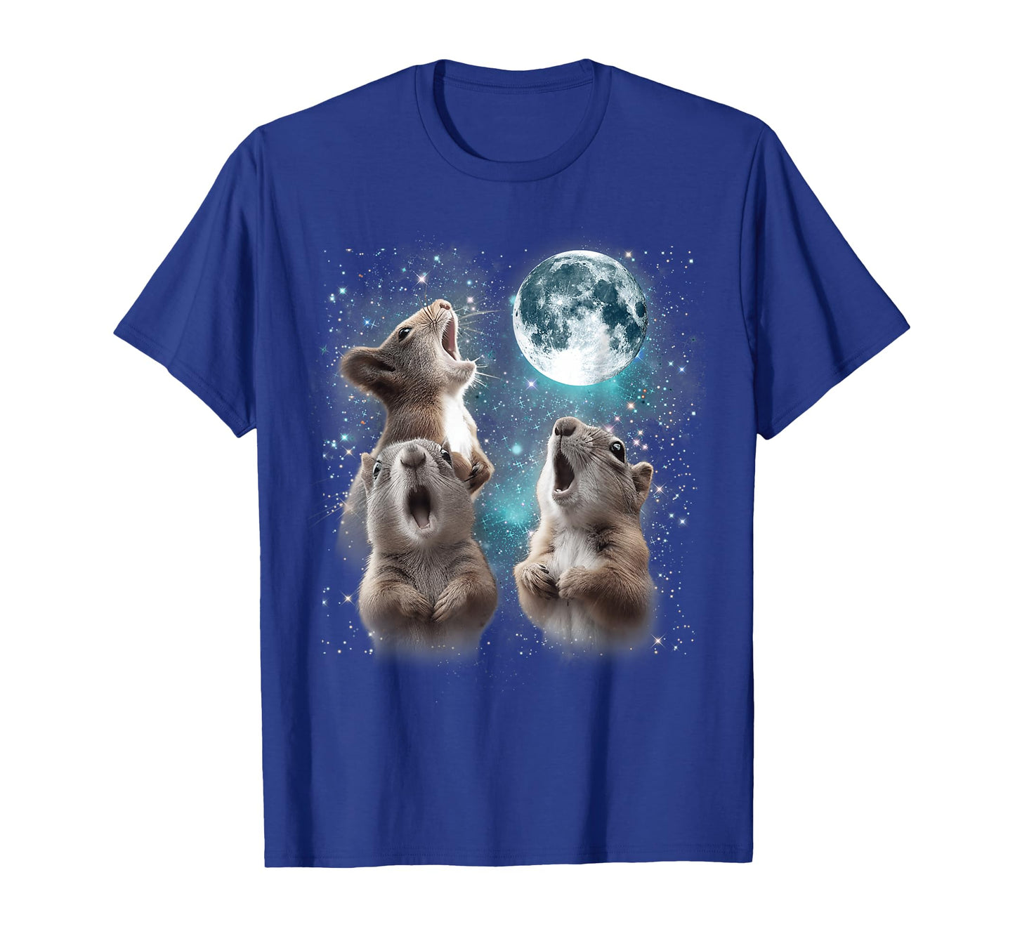 3 Squirrel Moon Howling Squirrel Head Funny For Men Women T-Shirt