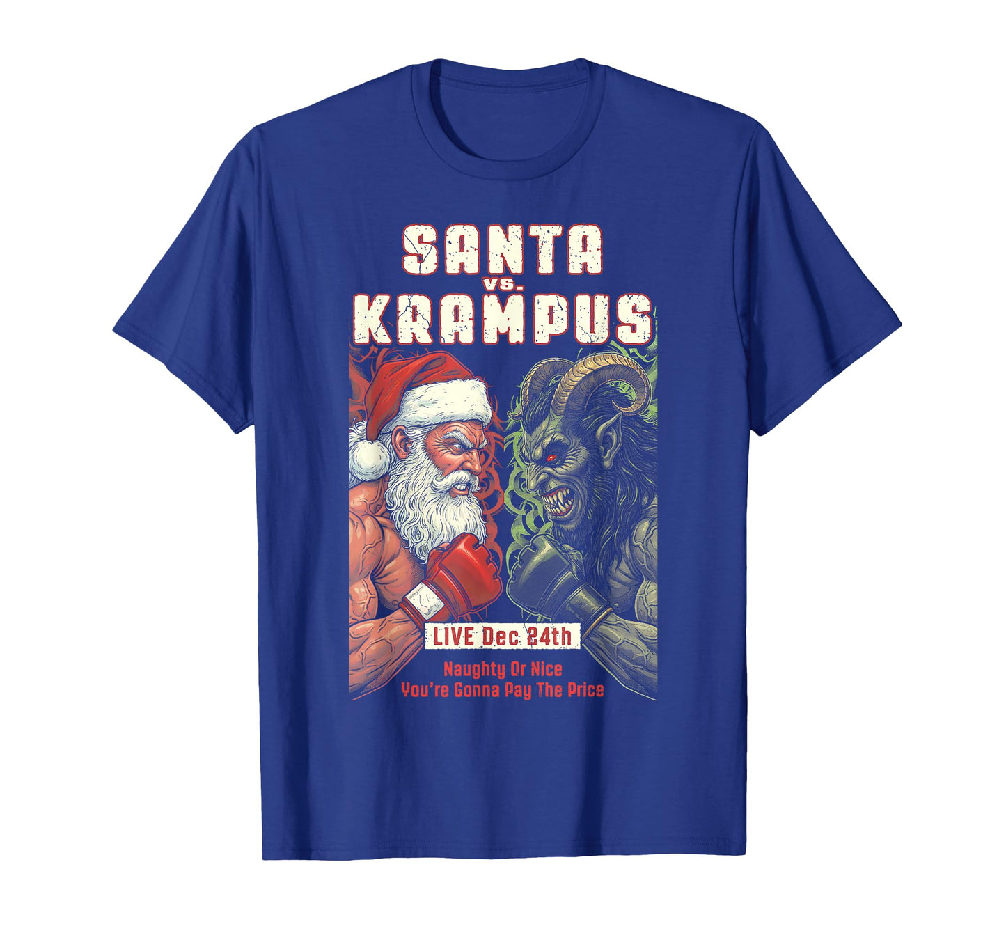 MMA Mixed Martial Arts Funny Christmas Santa Krampus Fight T-Shirt