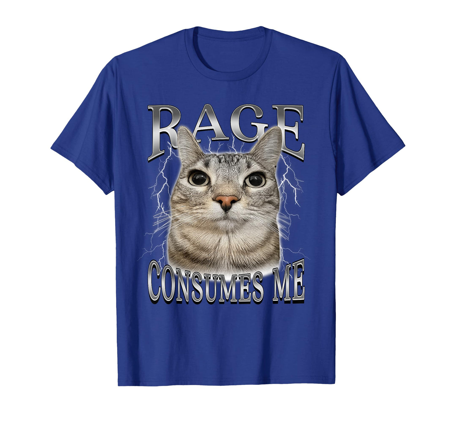 Rage Consumes Me Funny Silly Staring Cat Meme Women Men T-Shirt