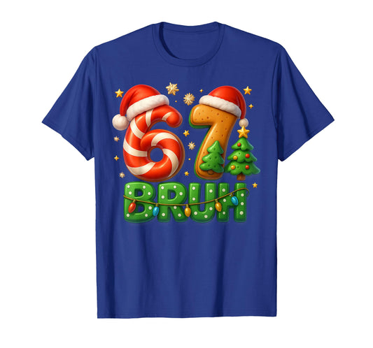67 Bruh Christmas Candy Cane Gingerbread Design Xmas Gifts T-Shirt
