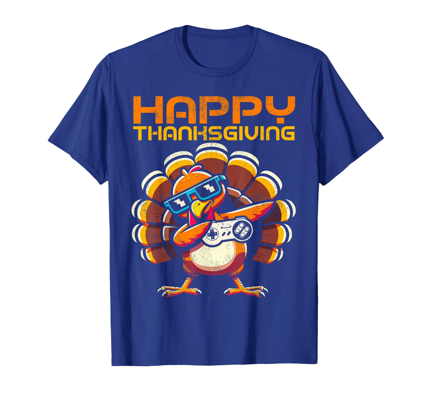 Happy Thanksgiving Dabbing Gamer Turkey Kids Boys Girls Men T-Shirt