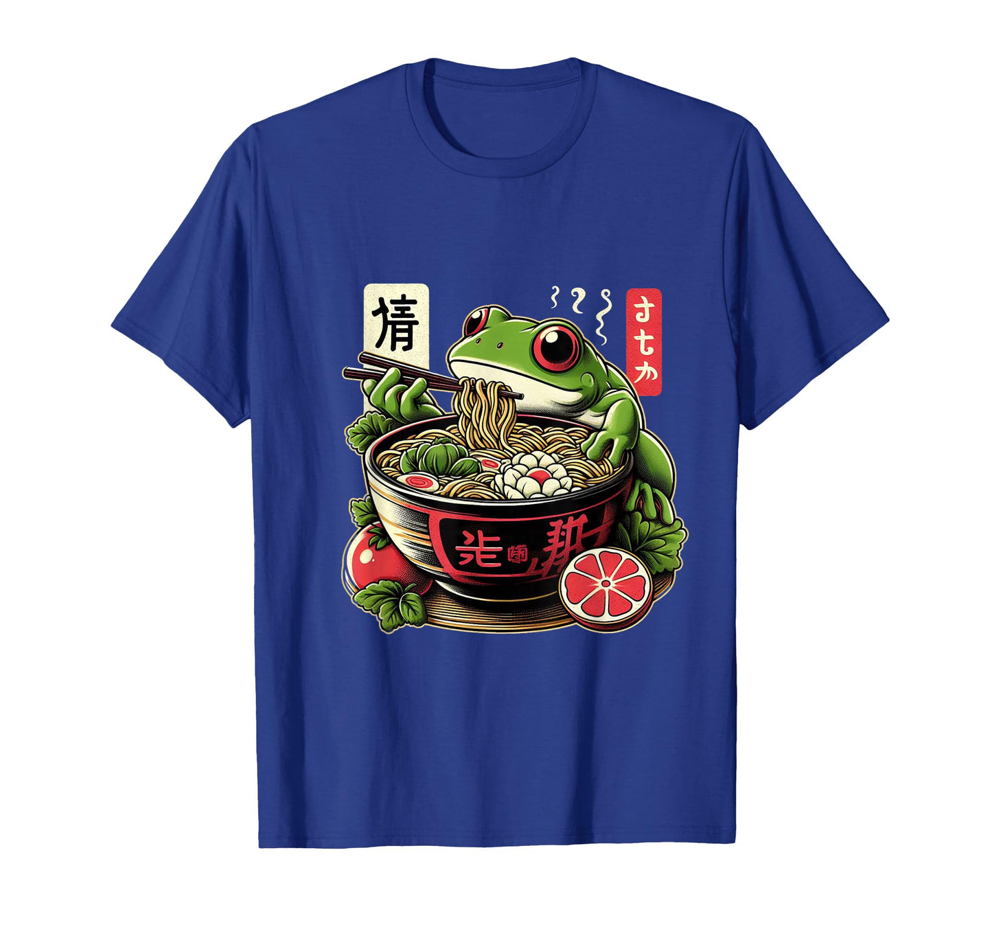 Frog Eating Ramen Kawaii Neko Japanese Noodles Anime Lovers T-Shirt