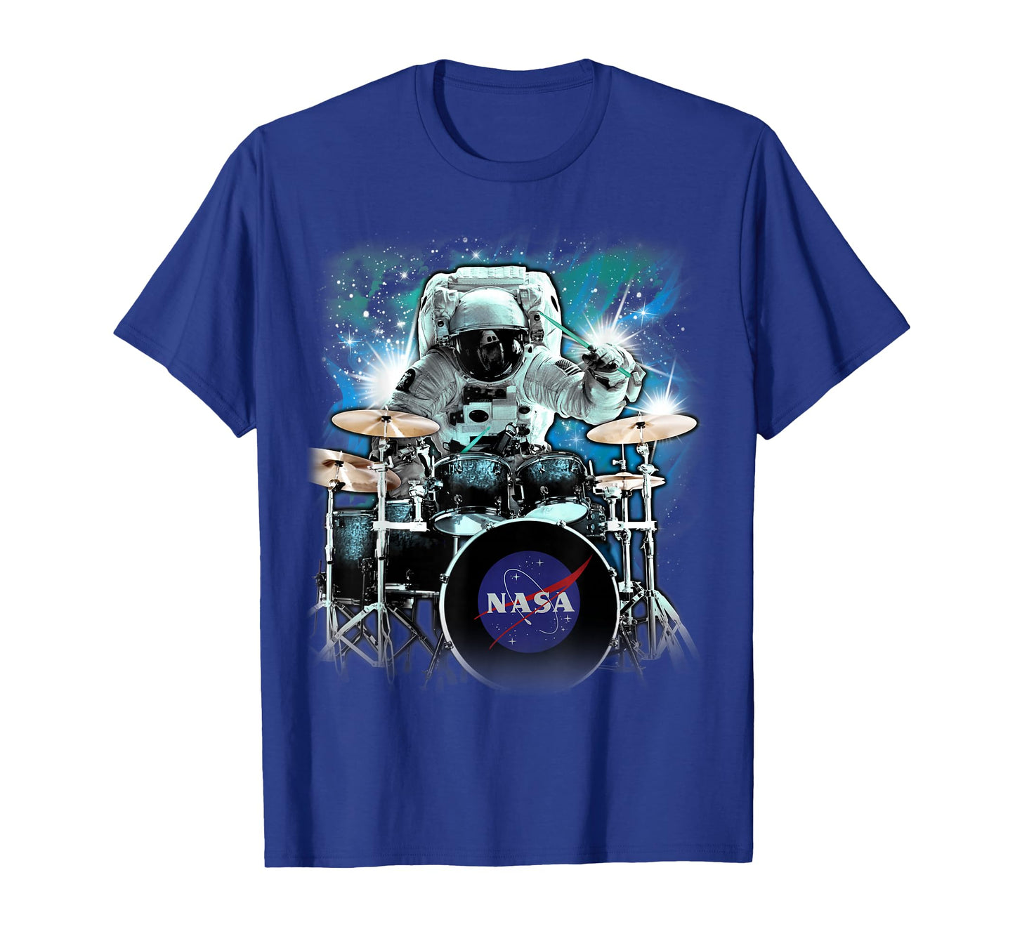 NASA Space Drum Playing Astronaut T-Shirt