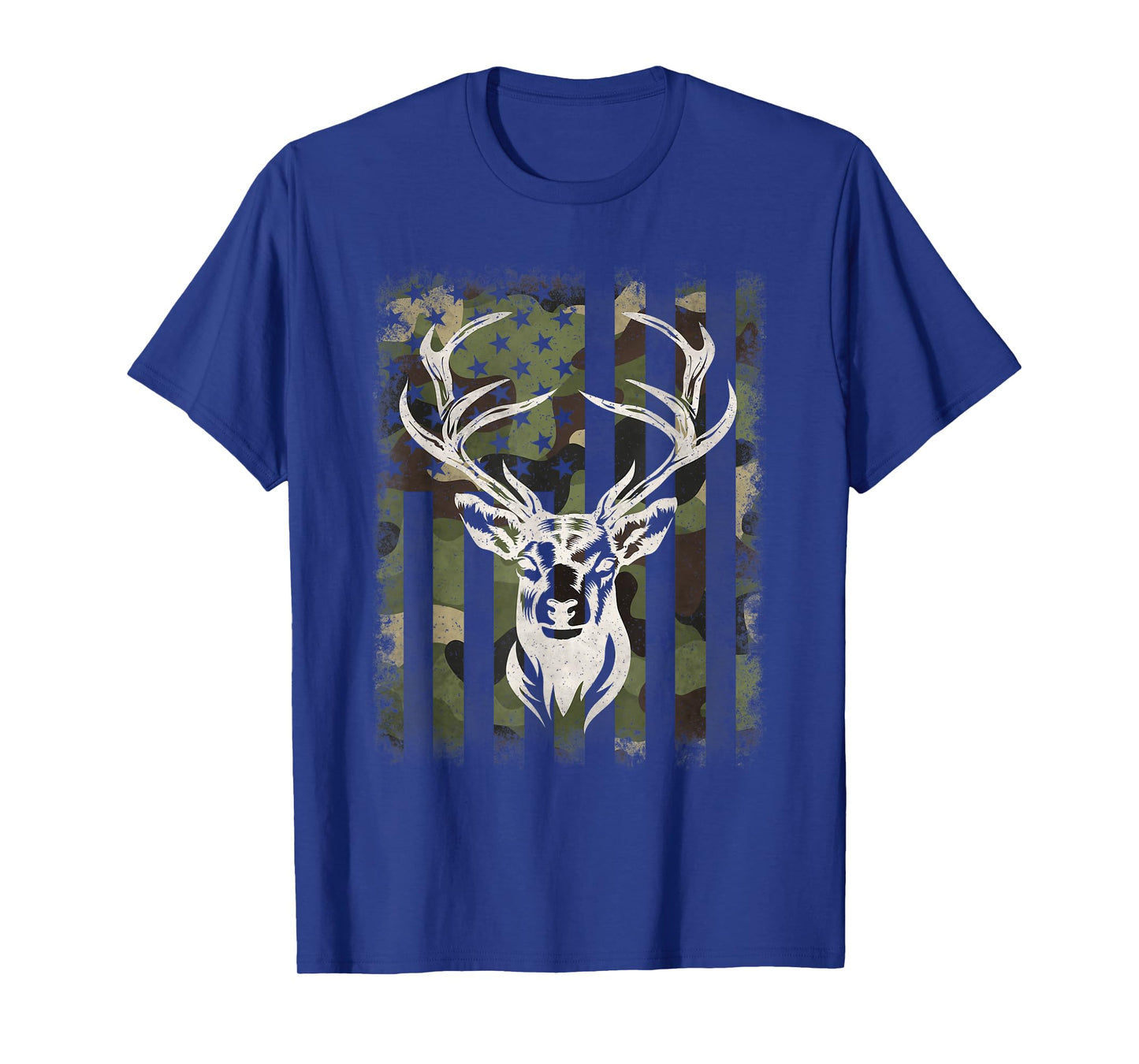 Camouflage American Flag Camo Deer Hunting Hunter Men T-Shirt
