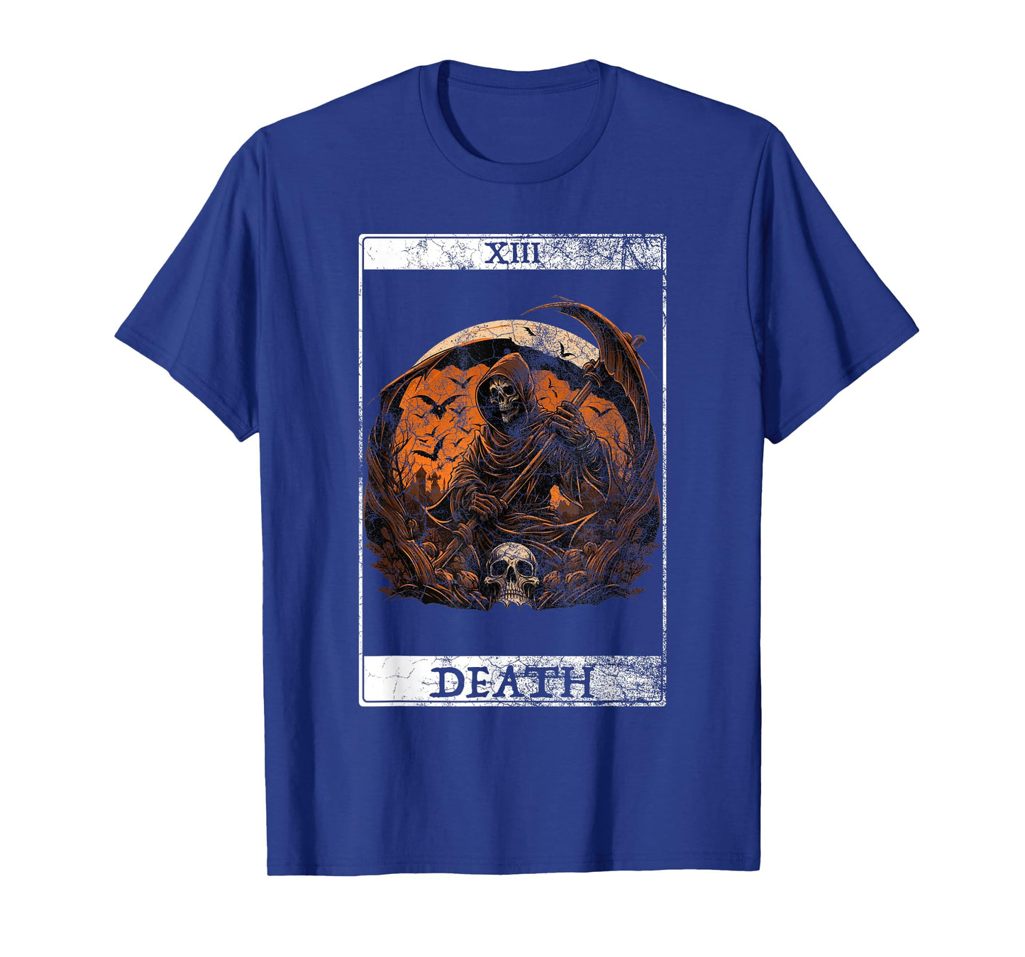 Vintage Death Tarot Card Grim Reaper Occult Satan Halloween T-Shirt