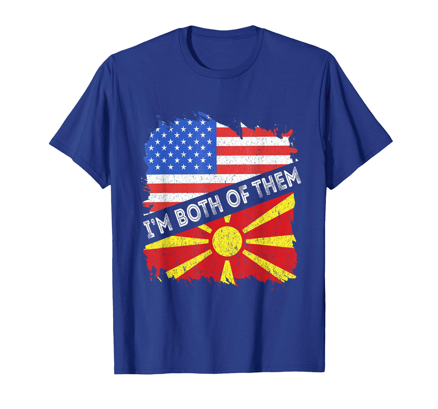 Macedonia USA America I'm Both Them Macedonian Pride T-Shirt