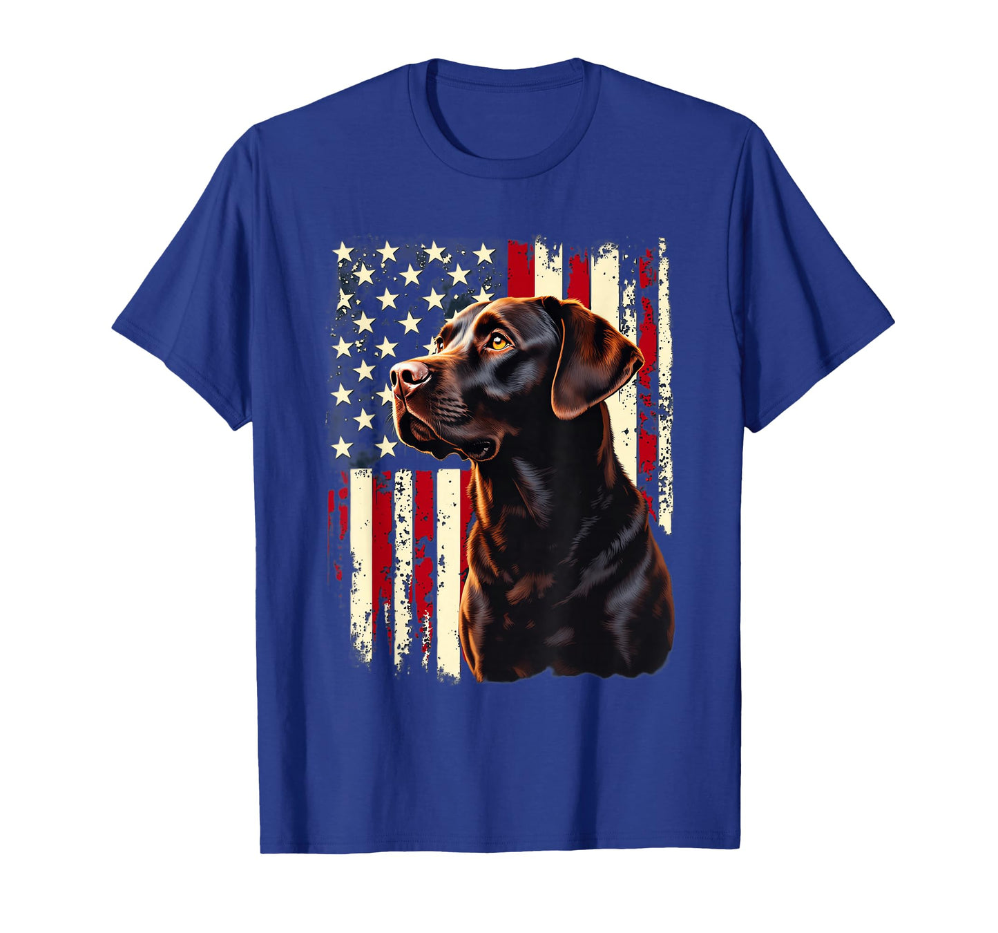 4th July American Flag Patriotic Chocolate Labrador Lover T-Shirt