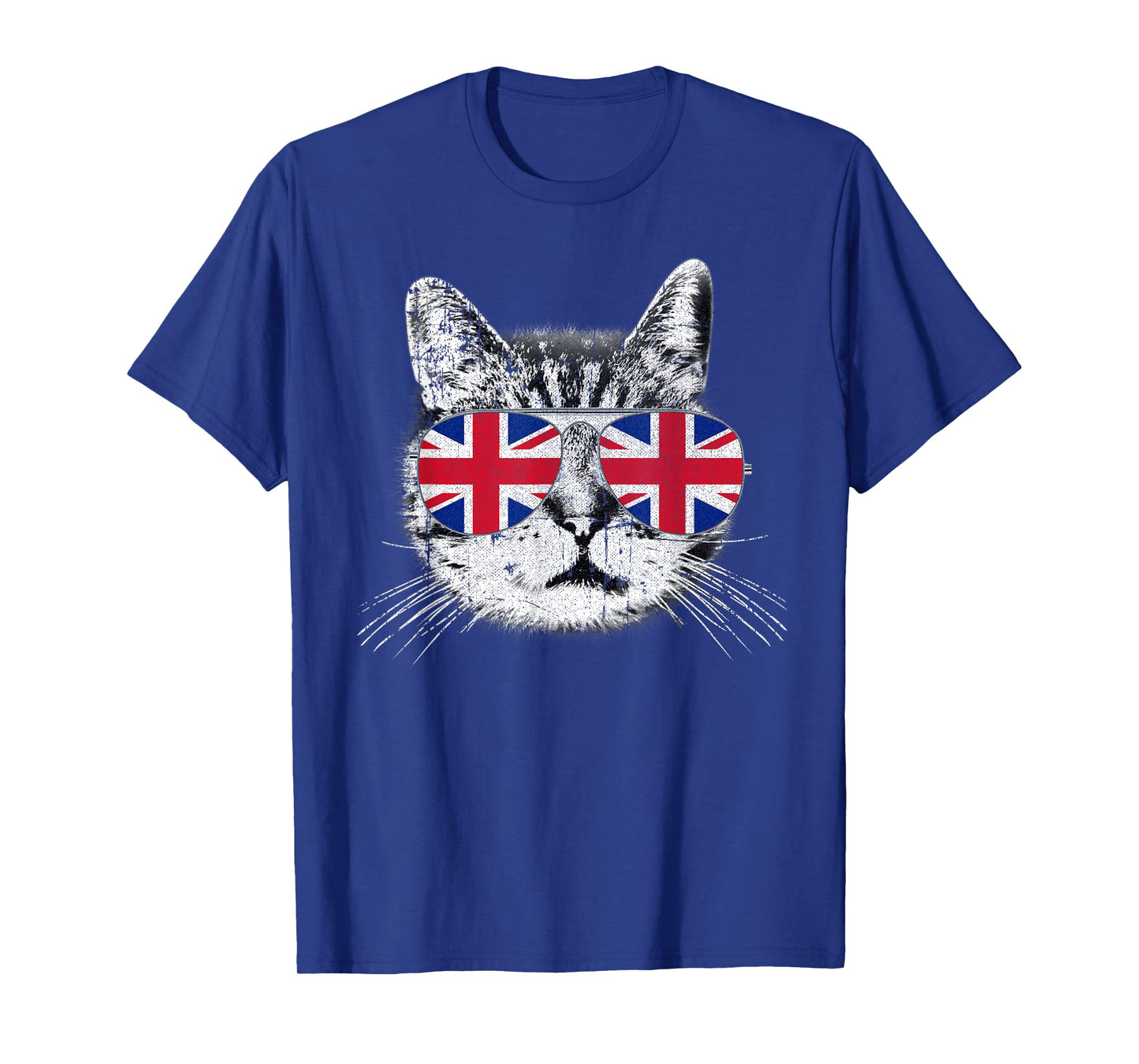 UK Union Jack British Flag England Cat Sunglasses Gift T-Shirt Small