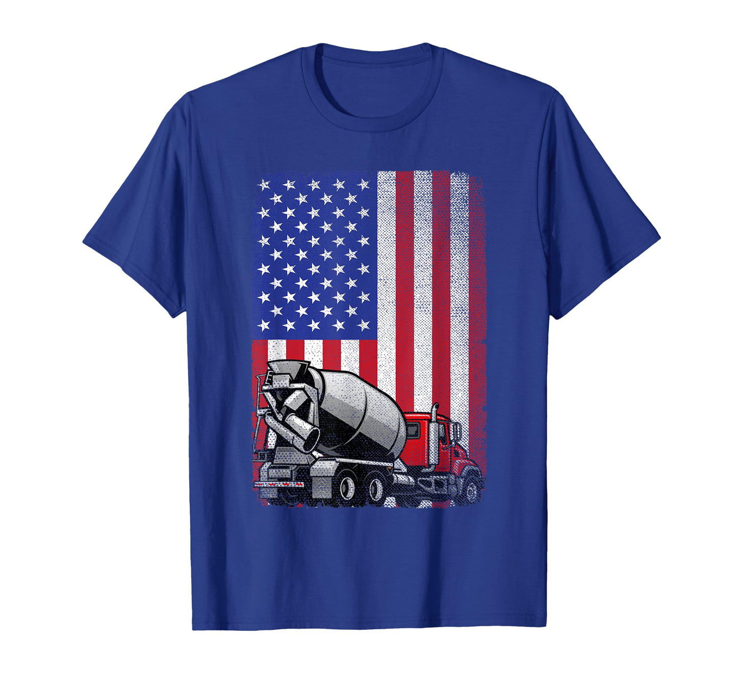 Patriotic Cement Truck Driver Concrete Mixer American Flag T-Shirt