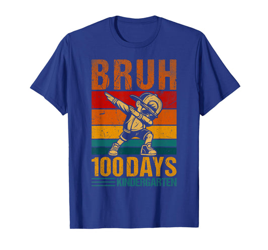 Bruh 100 Days of School Kindergarten 100th Day Dabbing Boys T-Shirt