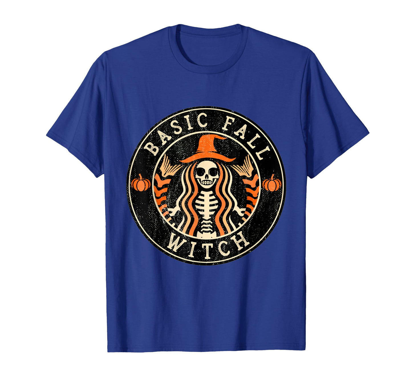 Basic Fall Witch Mermaid Witch Skeleton Halloween Shirt
