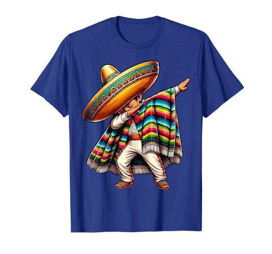 Dabbing Boys Mexican Poncho Cinco de Mayo T-Shirt