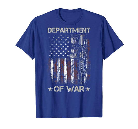 US Department of War USA American Flag Gun (ON Back) T-Shirt
