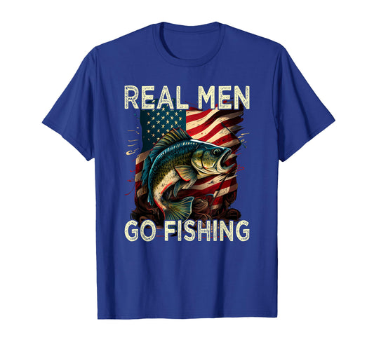 Real Men Go Fishing - Largemouth Bass T-Shirt