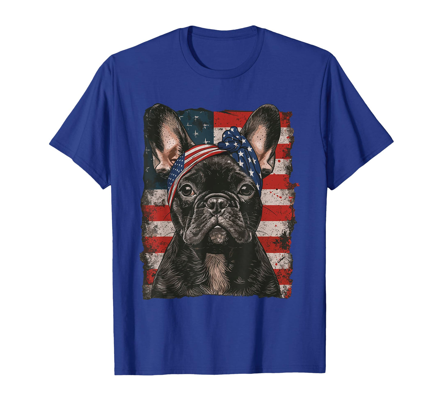 French Bulldog Patriotic 4th Of July USA American Flag T-Shirt