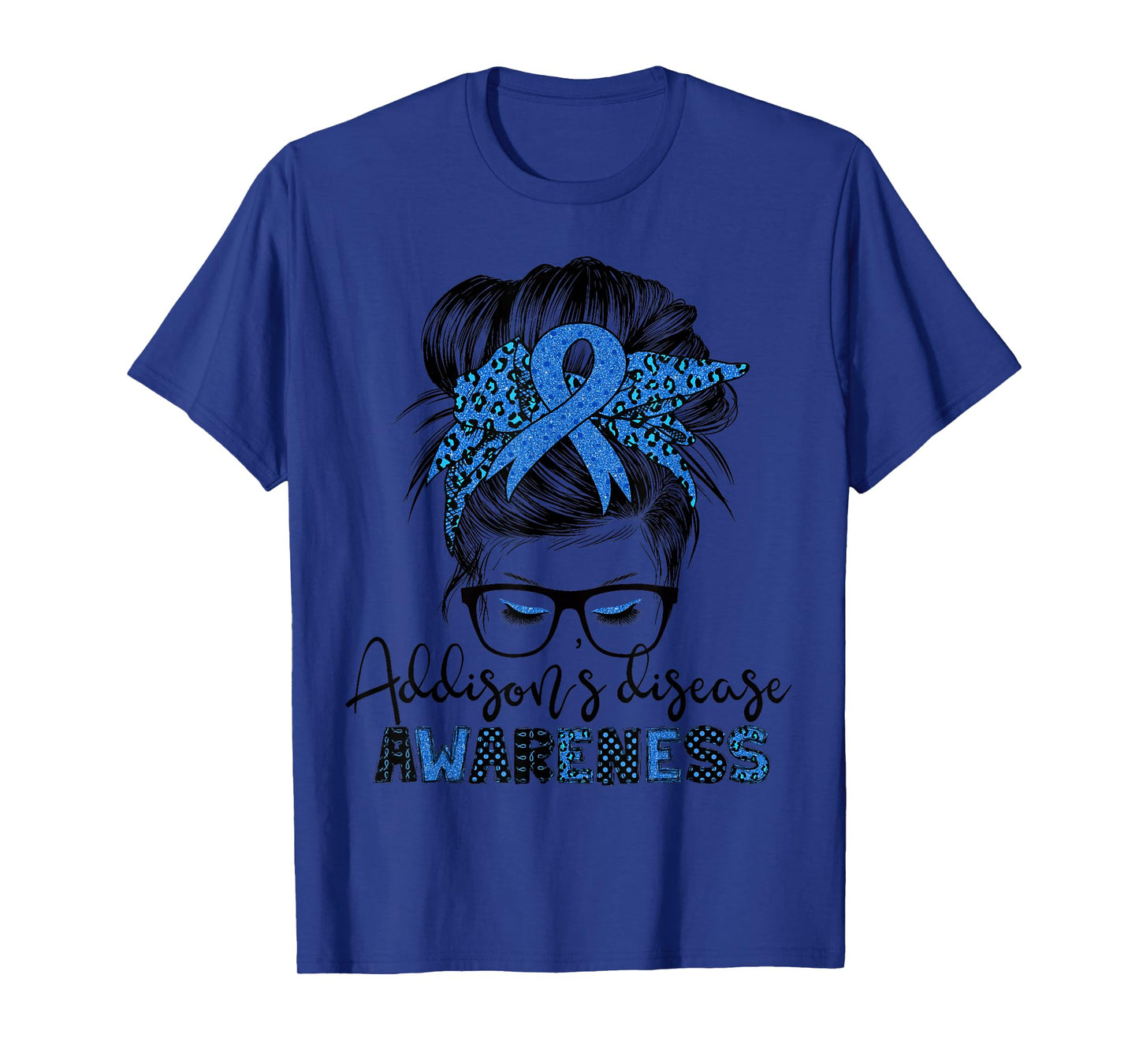 Addison's disease awareness messy hair bun T-Shirt