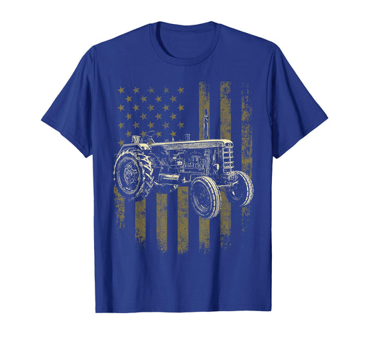 Patriotic Tractor American Flag Tractor Farm Gift Men Women T-Shirt