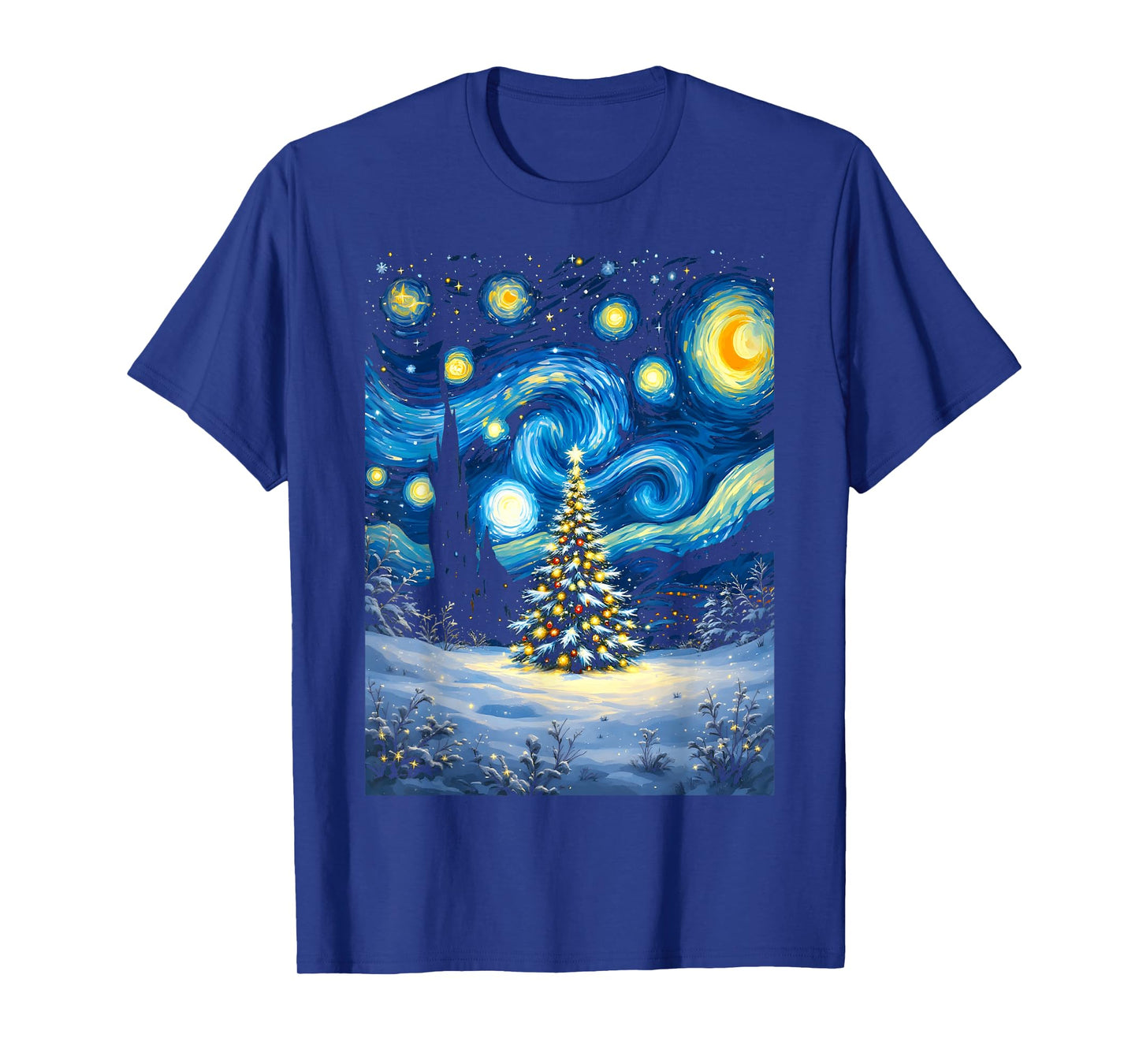 Christmas Tree Starry Night Van Gogh Winter Wonderland T-Shirt