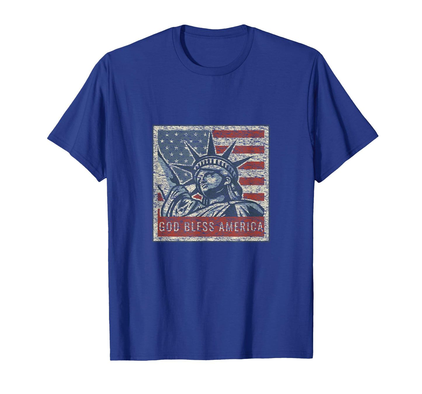 God Bless America Statue Of Liberty USA American Flag T-Shirt for Women Men