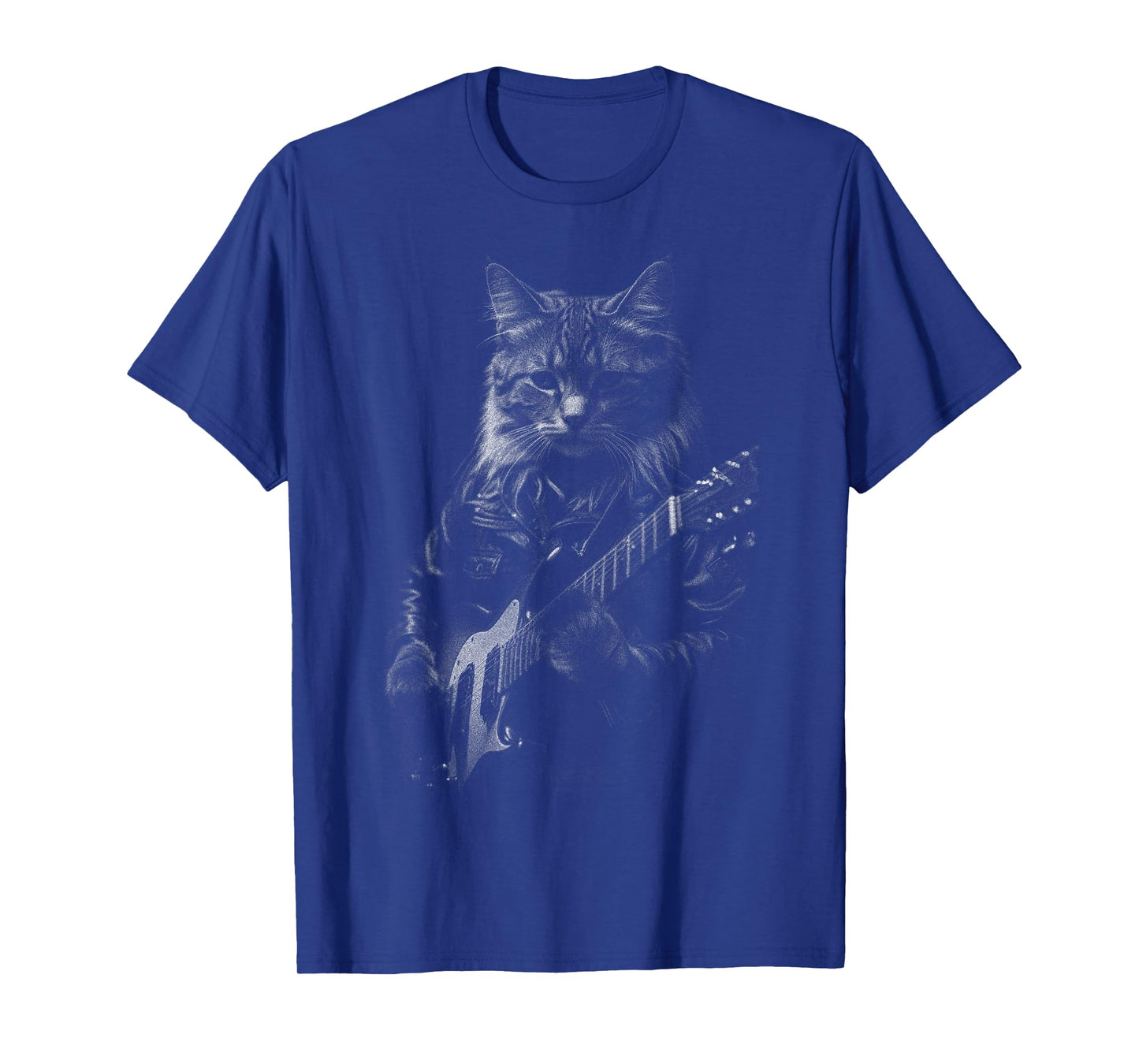 Rock Cat Playing Guitar - Funny Guitar Cat T-Shirt