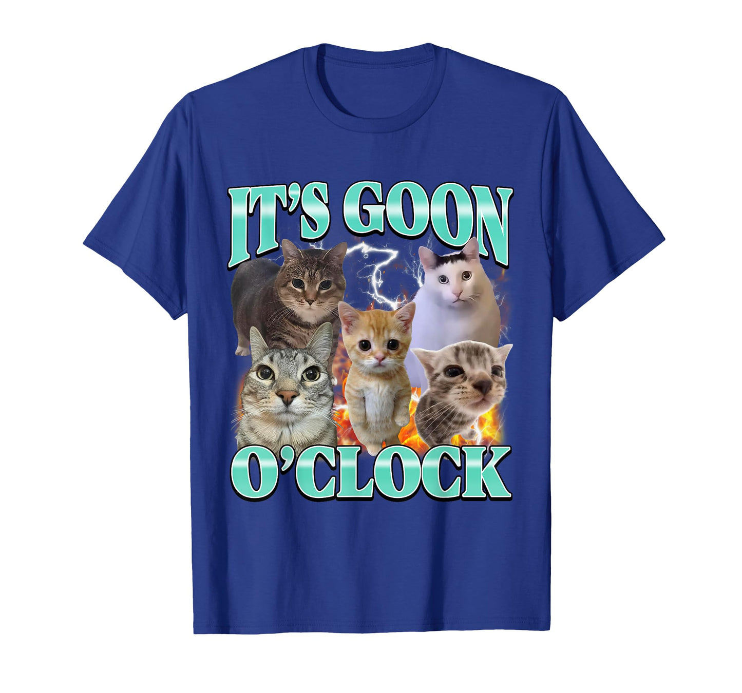 Gooning O'clock Funny Offensive Cat Meme Bootleg Men Women T-Shirt