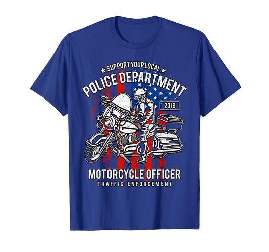 Police Motorcycle T-Shirt T-Shirt