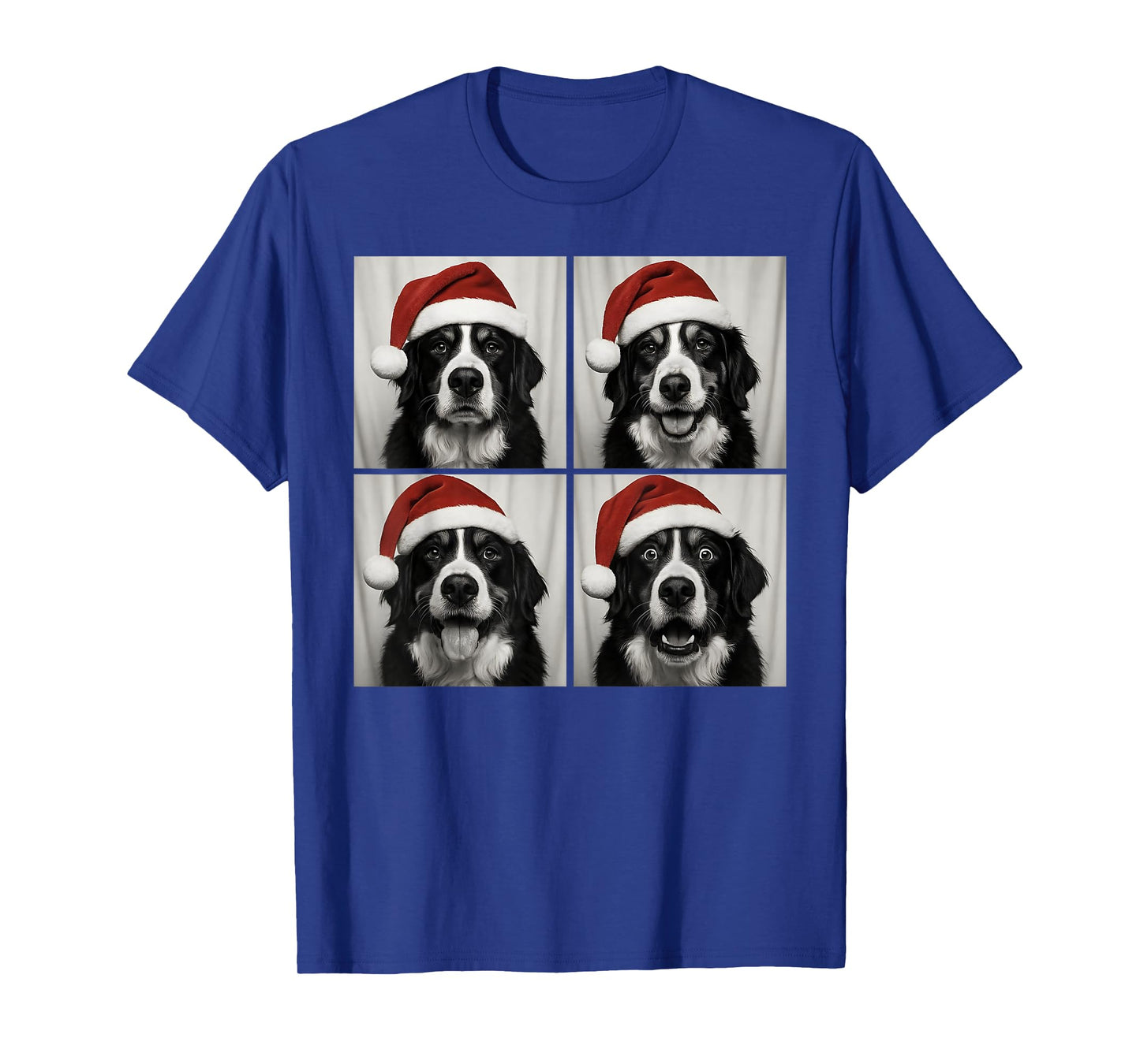 Funny Christmas Bernese Mountain Dog Santa Photo Booth T-Shirt
