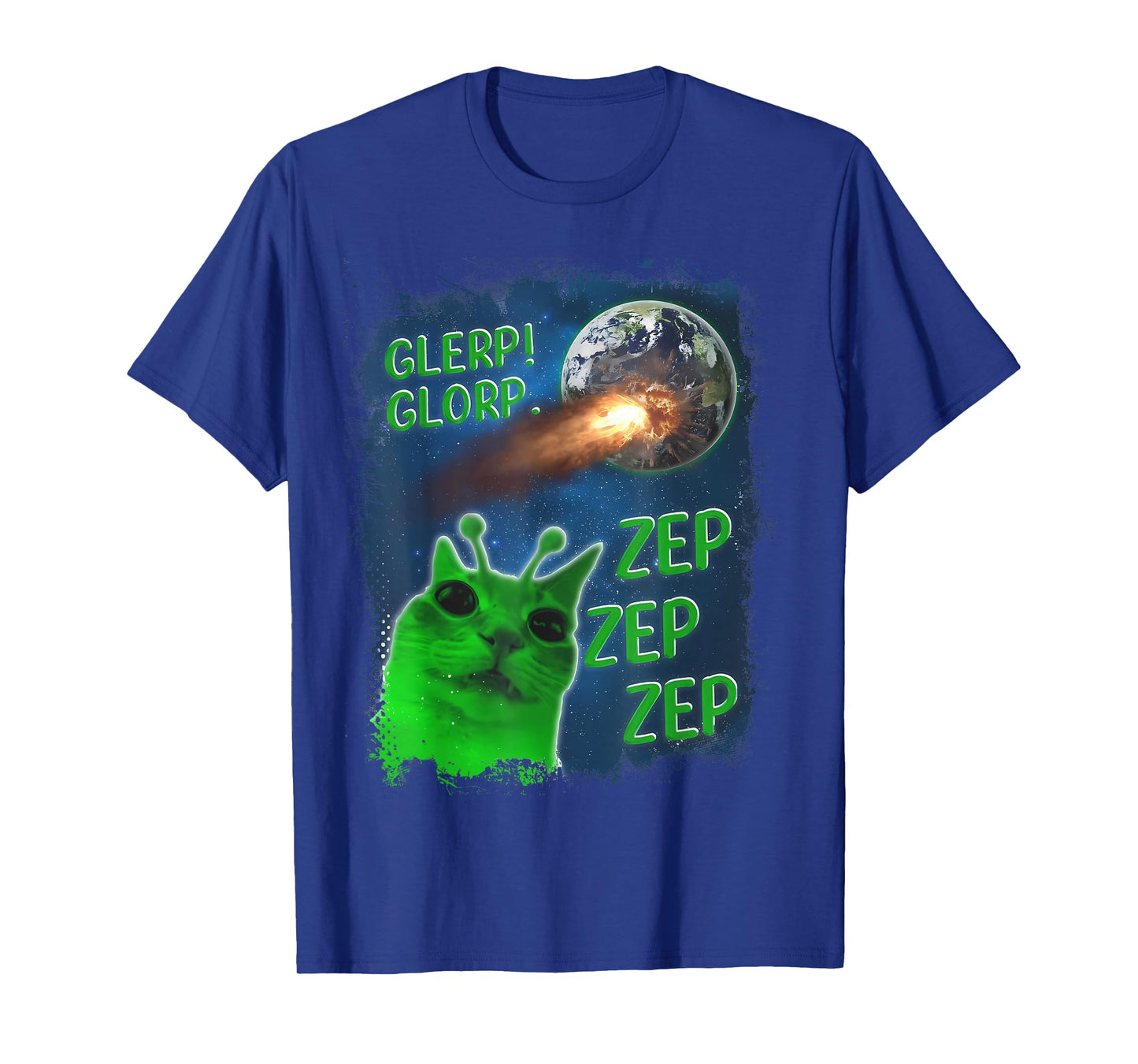 Alien Cat Meme Glerp Glorp Zep Zep Women Men Kid T-Shirt