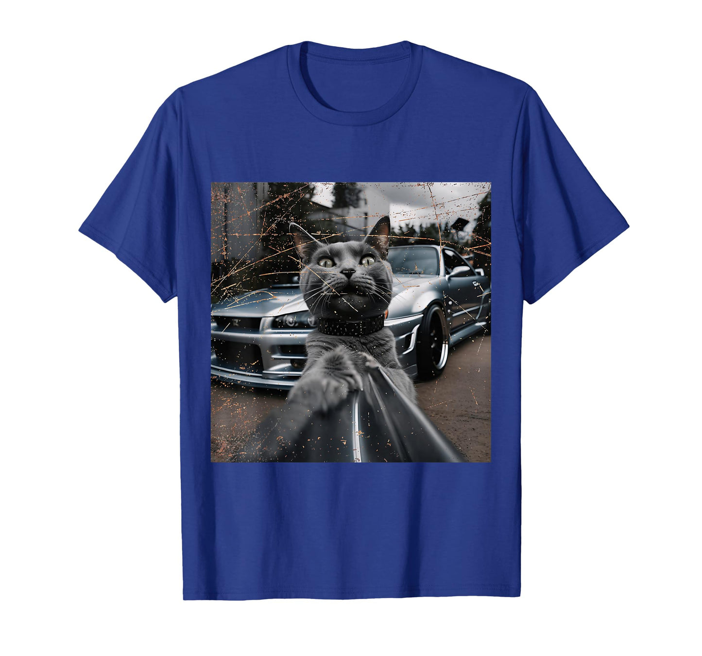 Distress Cat Selfie JDM Drift Car For Kawaii Cats Lovers T-Shirt