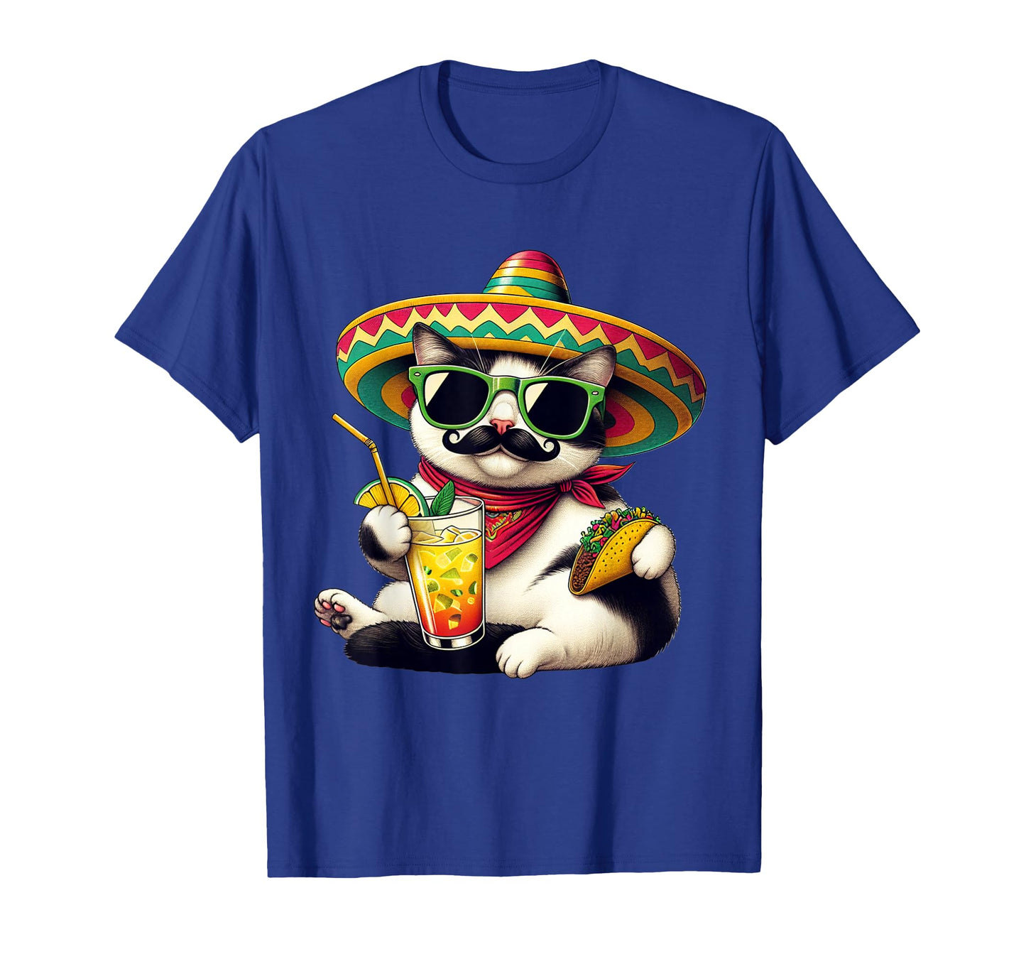 Funny Cinco De Mayo Cat Lovers Tacos Fiesta Humor Funny Meow T-Shirt