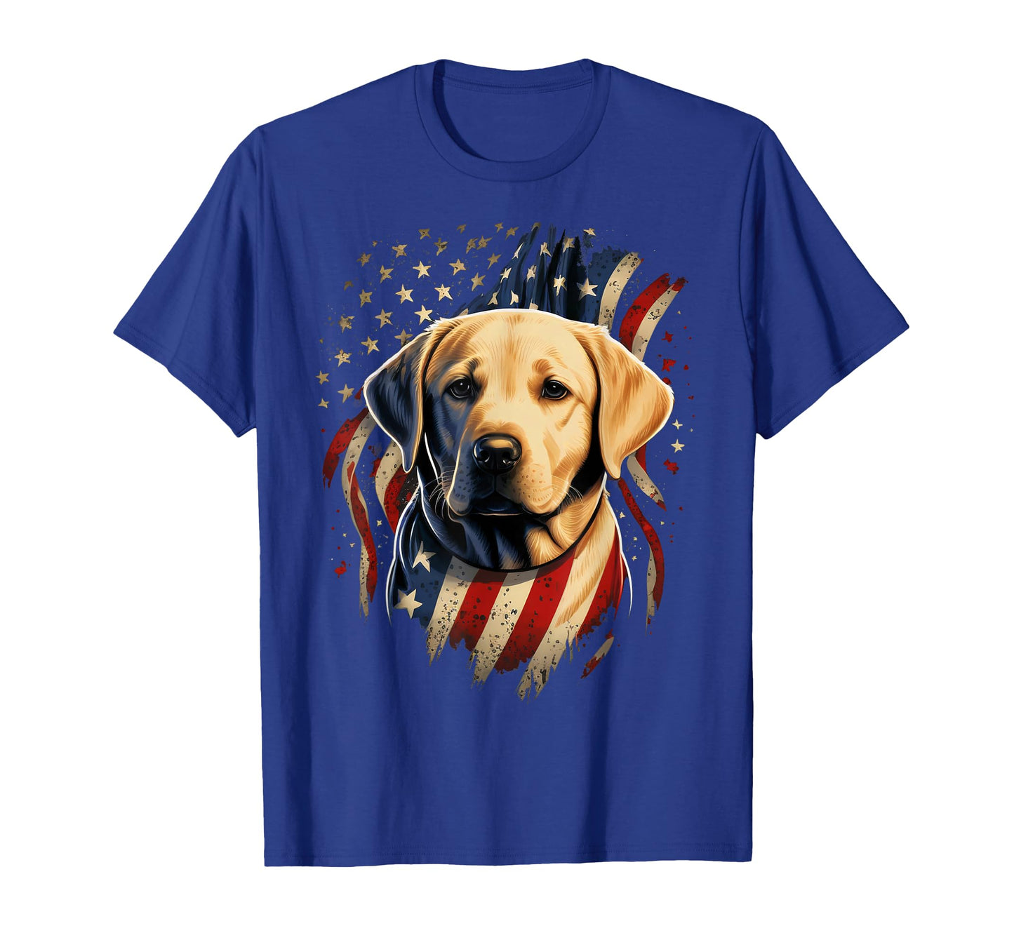 USA 4th of July Yellow Patriotic American Labrador Retriever T-Shirt