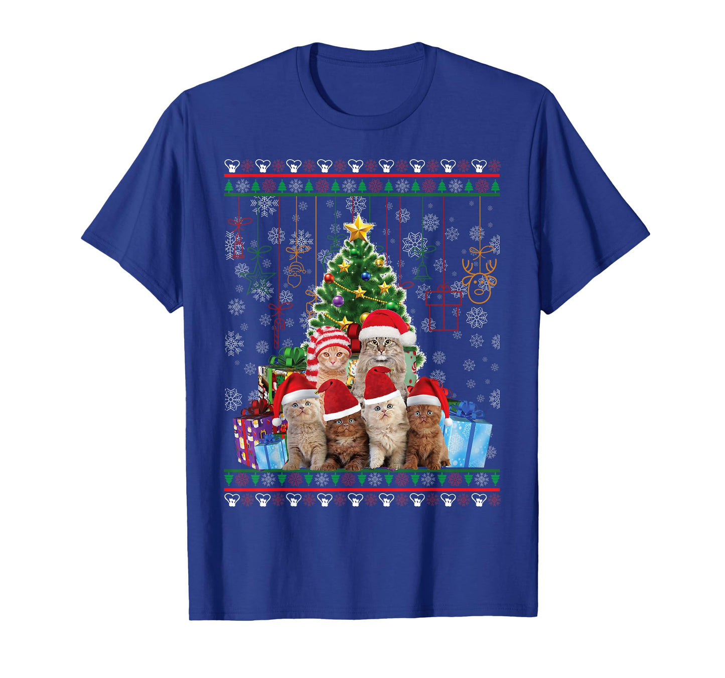 Cat Christmas Funny Ugly Women Men Merry Gift T-Shirt Small
